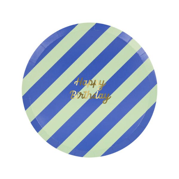Stripe Happy Birthday Side Plate - 图片 3