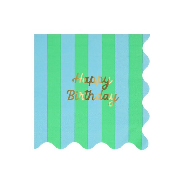 Stripe Happy Birthday Large Napkins - 图片 3