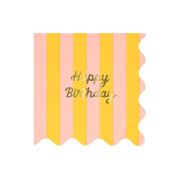 Stripe Happy Birthday Large Napkins - 图片 4