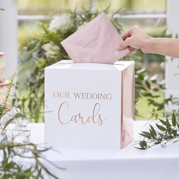 Botanical Rose Gold Card Box