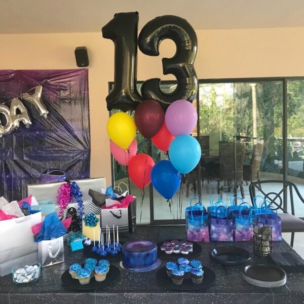 34" Black Number Balloons - 图片 2