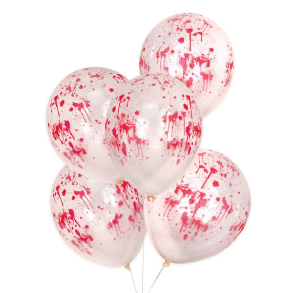 Blood Print Halloween Party Balloons (x5)