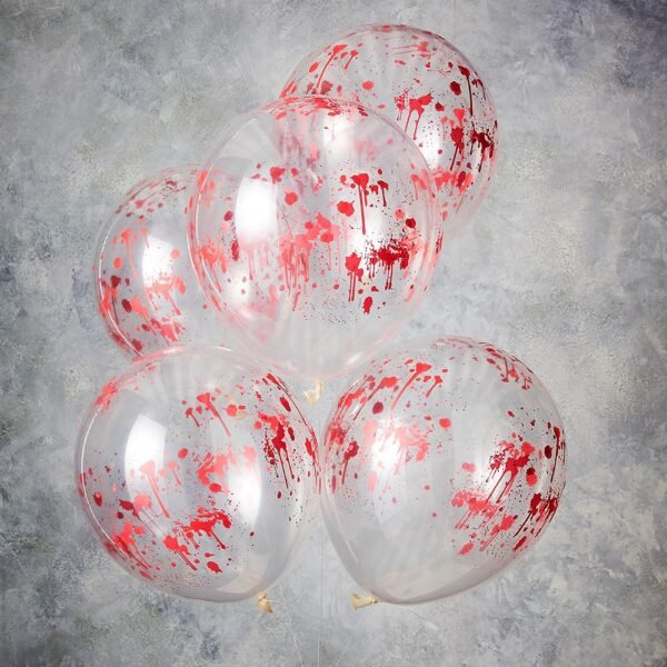 Blood Print Halloween Party Balloons (x5) - 图片 2