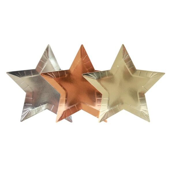 Assorted Metallics - Star Shaped Paper Party Plates