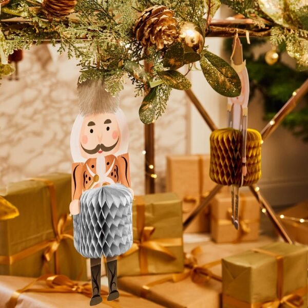 Metallic Nutcracker - Honeycomb Hanging Decorations (x5) - 图片 2