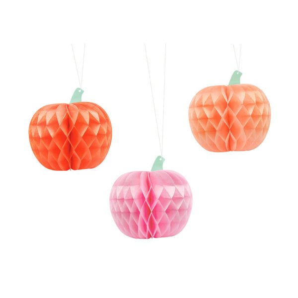 Honeycomb Coloured Pumpkins (x3)