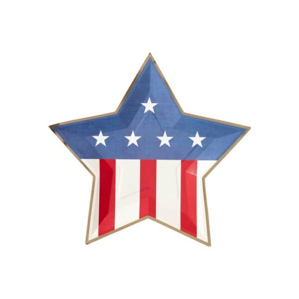 Denim and Stripes Star Shaped Paper Plate - 图片 2