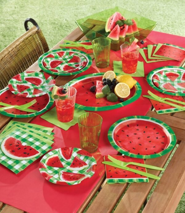 9" Red Watermelon Party Plates - 图片 2