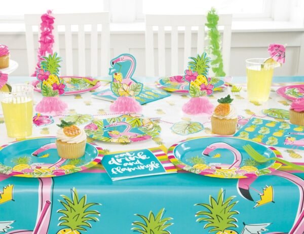 9" Tropical Pink Flamingo Party Plates - 图片 2