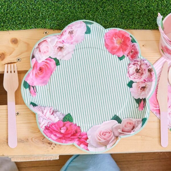 A Very English Rose Paper Party Plates - 图片 2