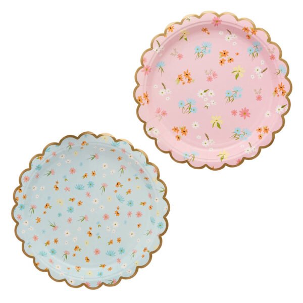 Floral Scalloped Paper Plates