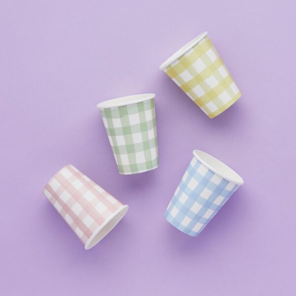 Gingham Paper Cups