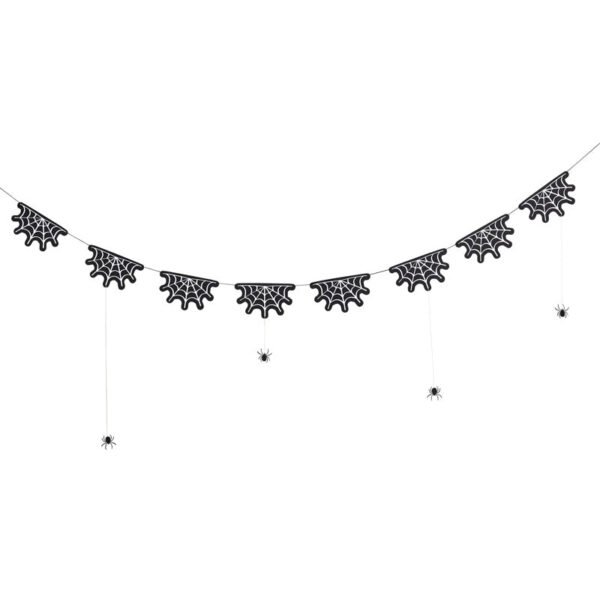 Cobweb Garland With Hanging Spiders (2m)
