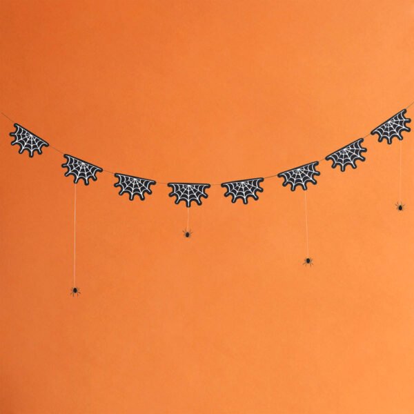 Cobweb Garland With Hanging Spiders (2m) - 图片 2