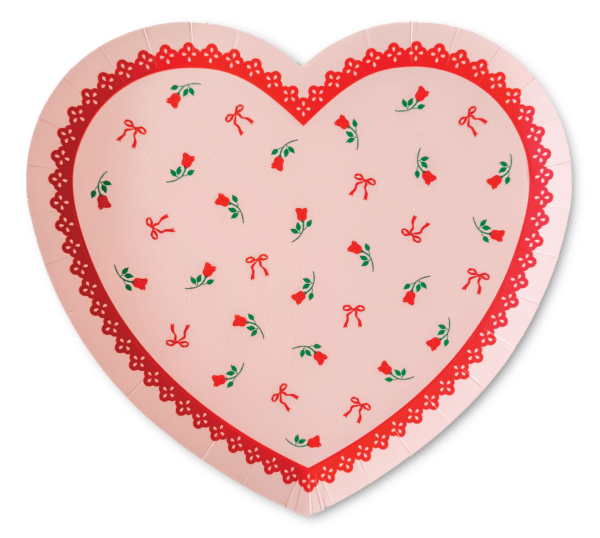 Lace Gingham & Bows Heart Shaped Plates - 图片 2