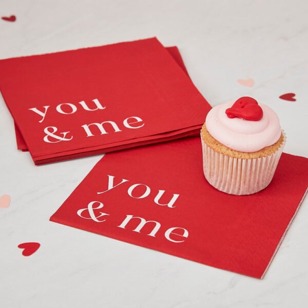 Red You & Me Paper Party Napkins