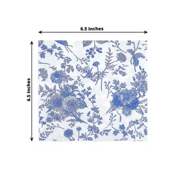 Paper Cocktail Napkins with French Toile Print White/Blue - 图片 3