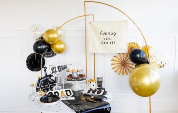 Black & White Striped Congratulations Guest Towel Napkins - 图片 5