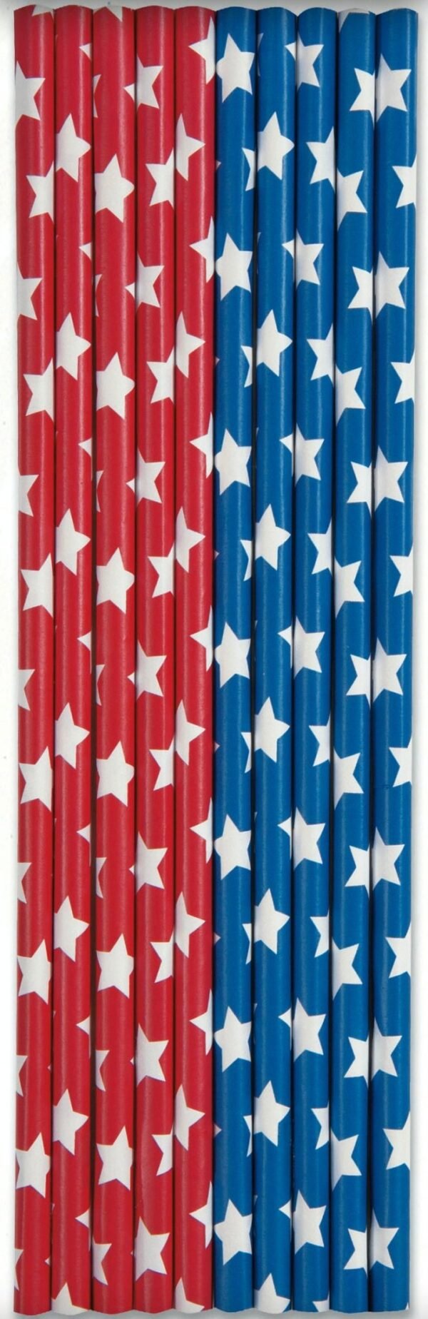 Blue & Red Patriotic Star Paper Straws - 图片 2