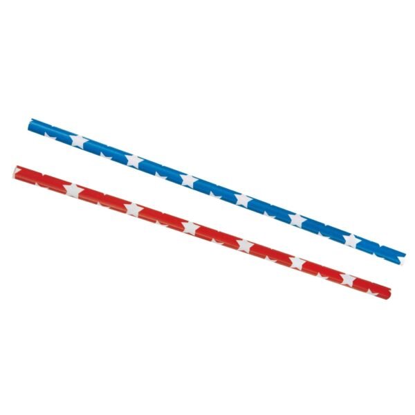 Blue & Red Patriotic Star Paper Straws