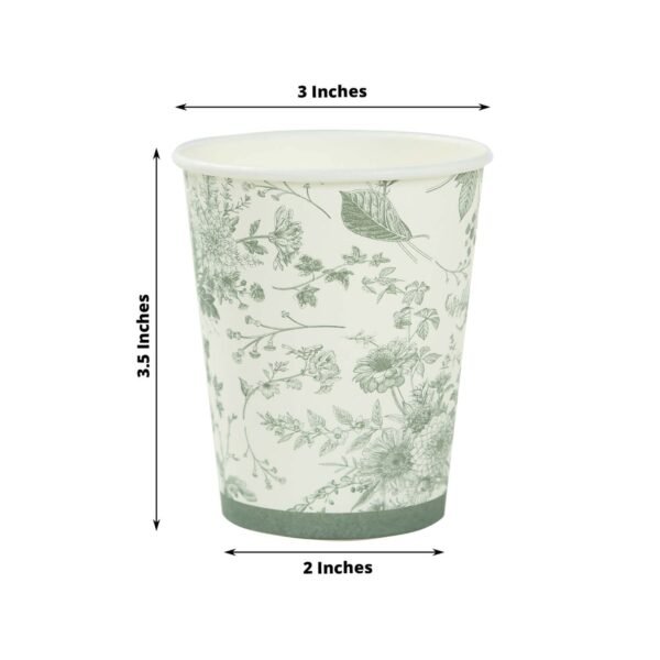 9oz White Sage Green Disposable Paper Cups - 图片 3