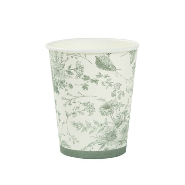 9oz White Sage Green Disposable Paper Cups