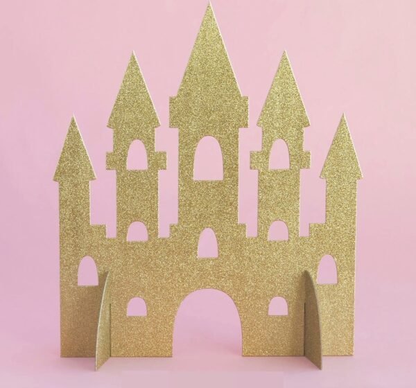 Gold Glitter Princess Party Castle Centerpiece - 图片 2