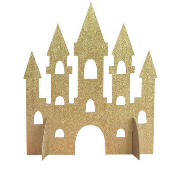 Gold Glitter Princess Party Castle Centerpiece