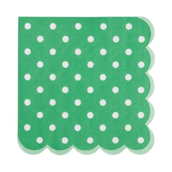 Green Scalloped Party Napkins