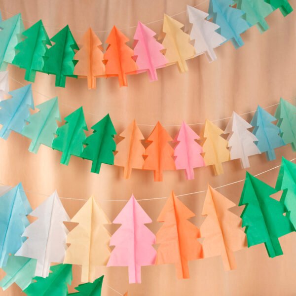 Tissue Paper Christmas Tree Garlands - 图片 2