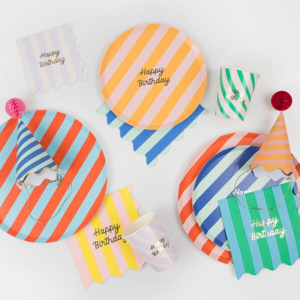 Stripe Happy Birthday Side Plate - 图片 2