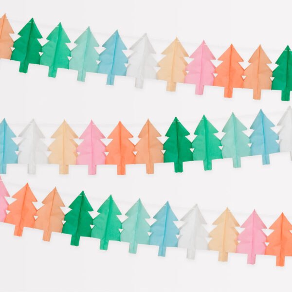 Tissue Paper Christmas Tree Garlands - 图片 4