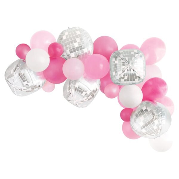 Pink Disco Ball Balloon Arch Kit