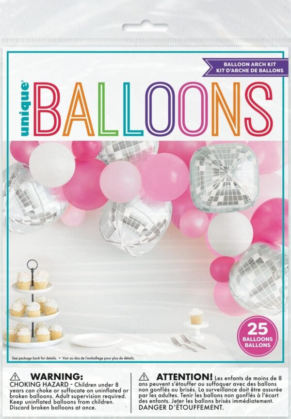 Pink Disco Ball Balloon Arch Kit - 图片 2