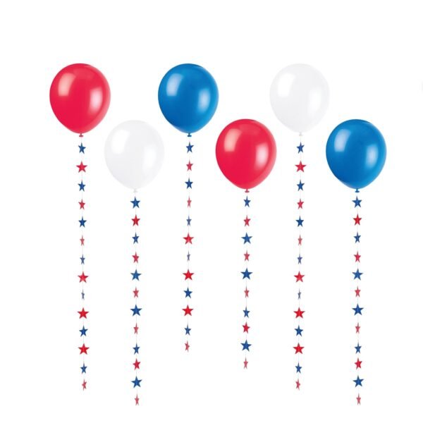 Red, White & Blue Star Latex Balloons