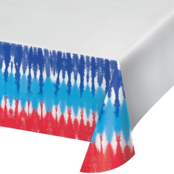 Red, White & Blue Tie Dye Party Tablecloth