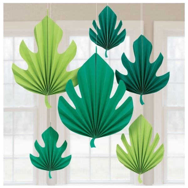 Tropical Palm Leaf Paper Hanging Decorations