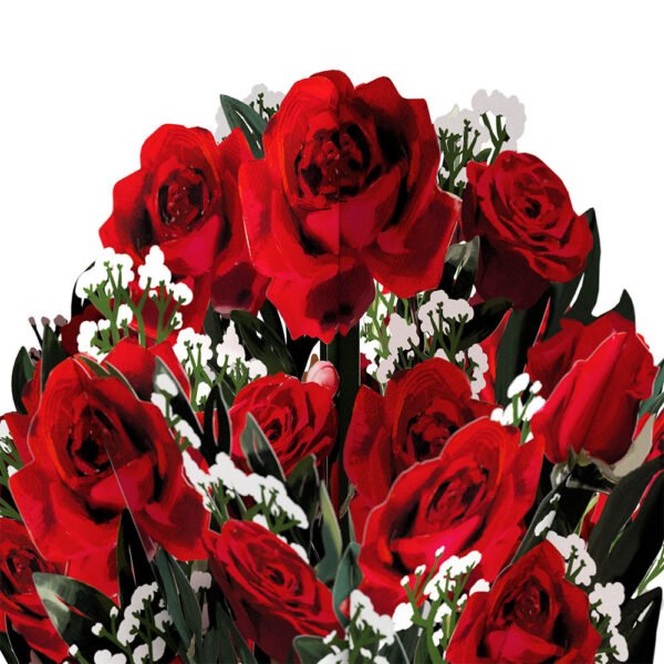 I Love You Roses Pop-Up Card & Bouquet Bundle - 图片 5