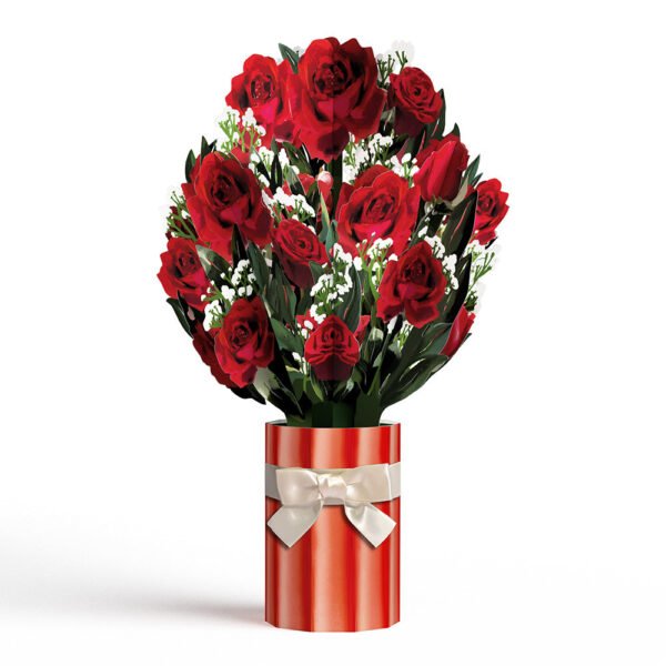 I Love You Roses Pop-Up Card & Bouquet Bundle - 图片 4