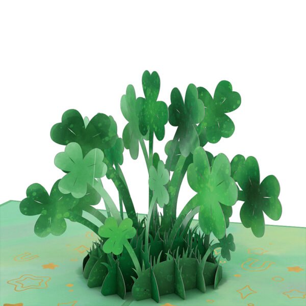 Saint Patrick's Day Lucky Clover Pop-Up Card - 图片 2