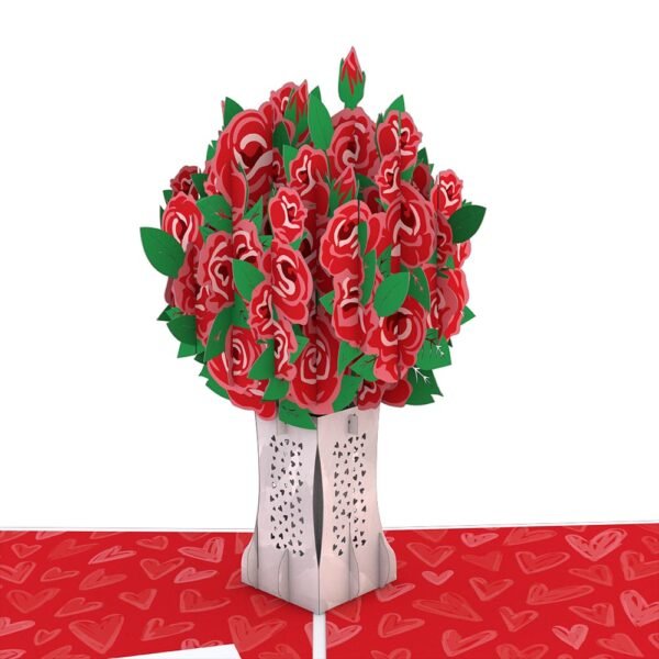 Love Rose Arrangement Pop-Up Card - 图片 2