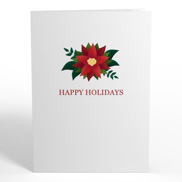 Holiday Poinsettia Sleigh Pop-Up Card - 图片 4