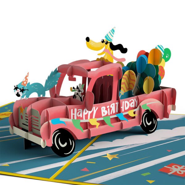 Birthday Truck Pop-Up Card - 图片 2