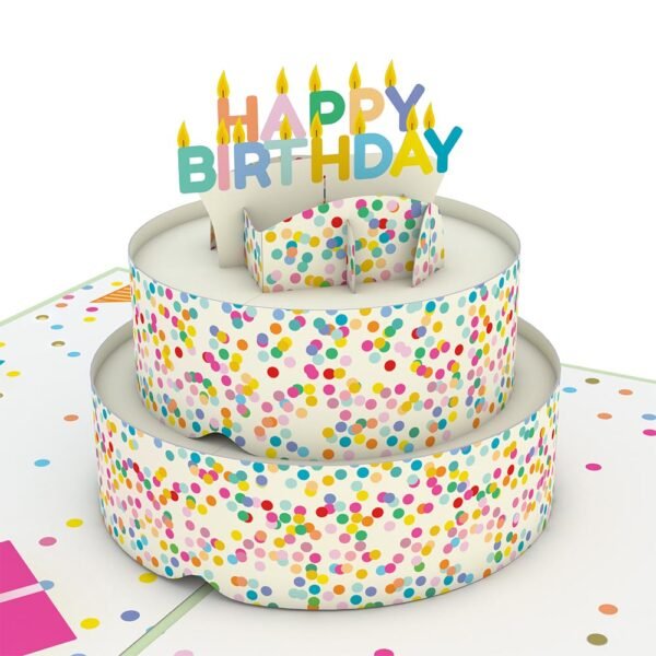 Sprinkles Birthday Cake Pop-Up Card - 图片 2