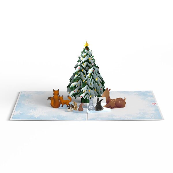 Woodland White Christmas Pop-Up Card - 图片 3