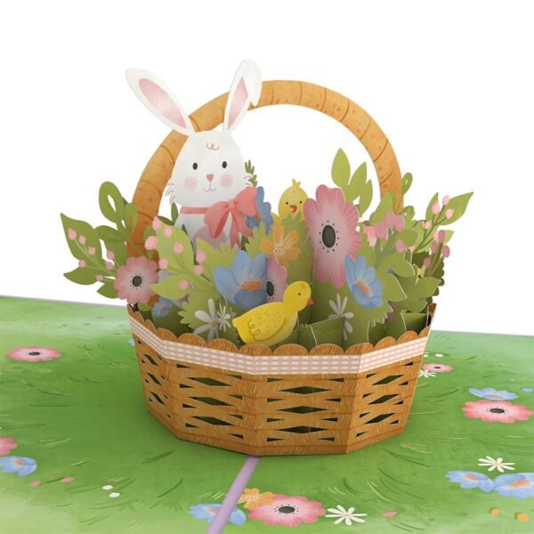 Easter Bunny Basket Pop-Up Card - 图片 2