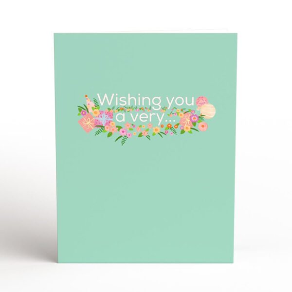 Delicate Floral Happy Birthday Basket Paperpop Card® - 图片 4