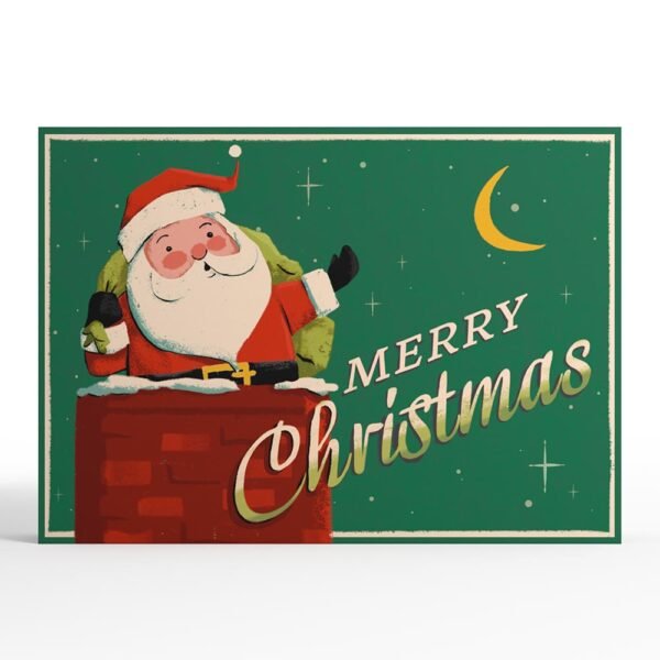 Santa Down the Chimney Christmas Pop-Up Card - 图片 4