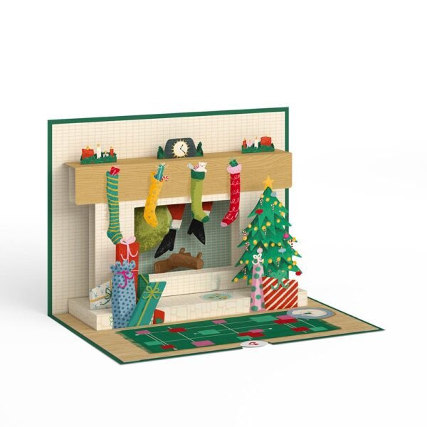 Santa Down the Chimney Christmas Pop-Up Card - 图片 3
