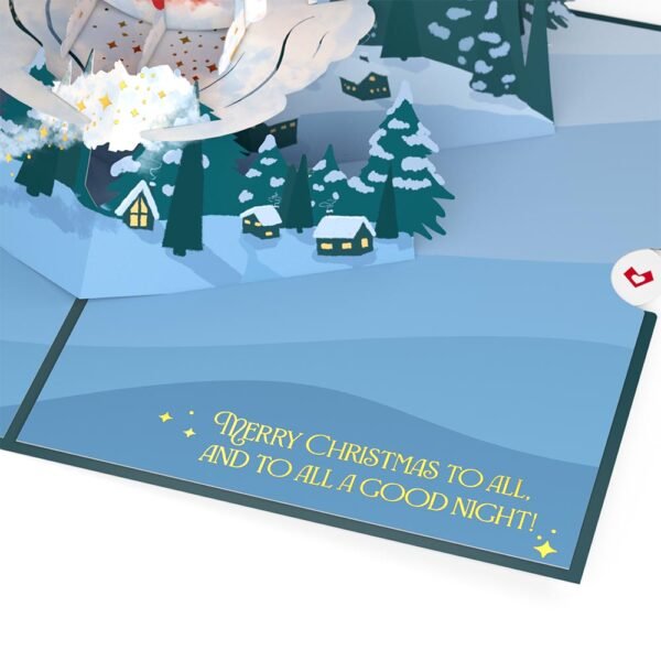 Night Sky Santa Sleigh Pop-Up Card - 图片 3